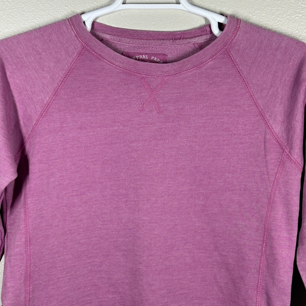 Central Park Sweatshirt Womens Medium Purple Good Side Zippers Raglan Pullover